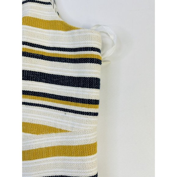 Brooks Brothers Striped Sleeveless Dress - Yellow, Black, White - Picture 3 of 9